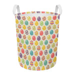 Colorful Cute Easter Eggs Pattern Print Round Laundry Basket