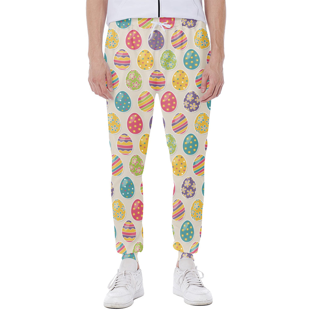 Colorful Cute Easter Eggs Pattern Print Scuba Joggers