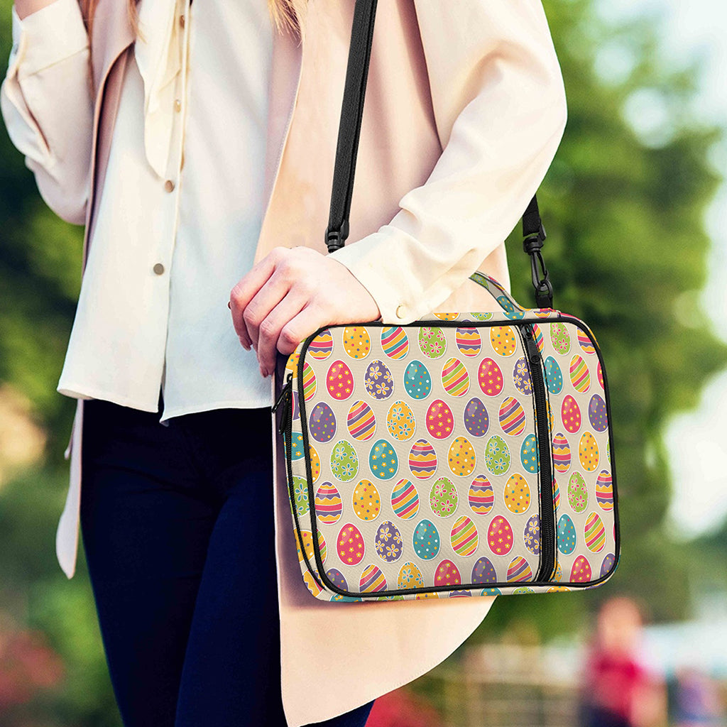 Colorful Cute Easter Eggs Pattern Print Shoulder Strap Bible Bag