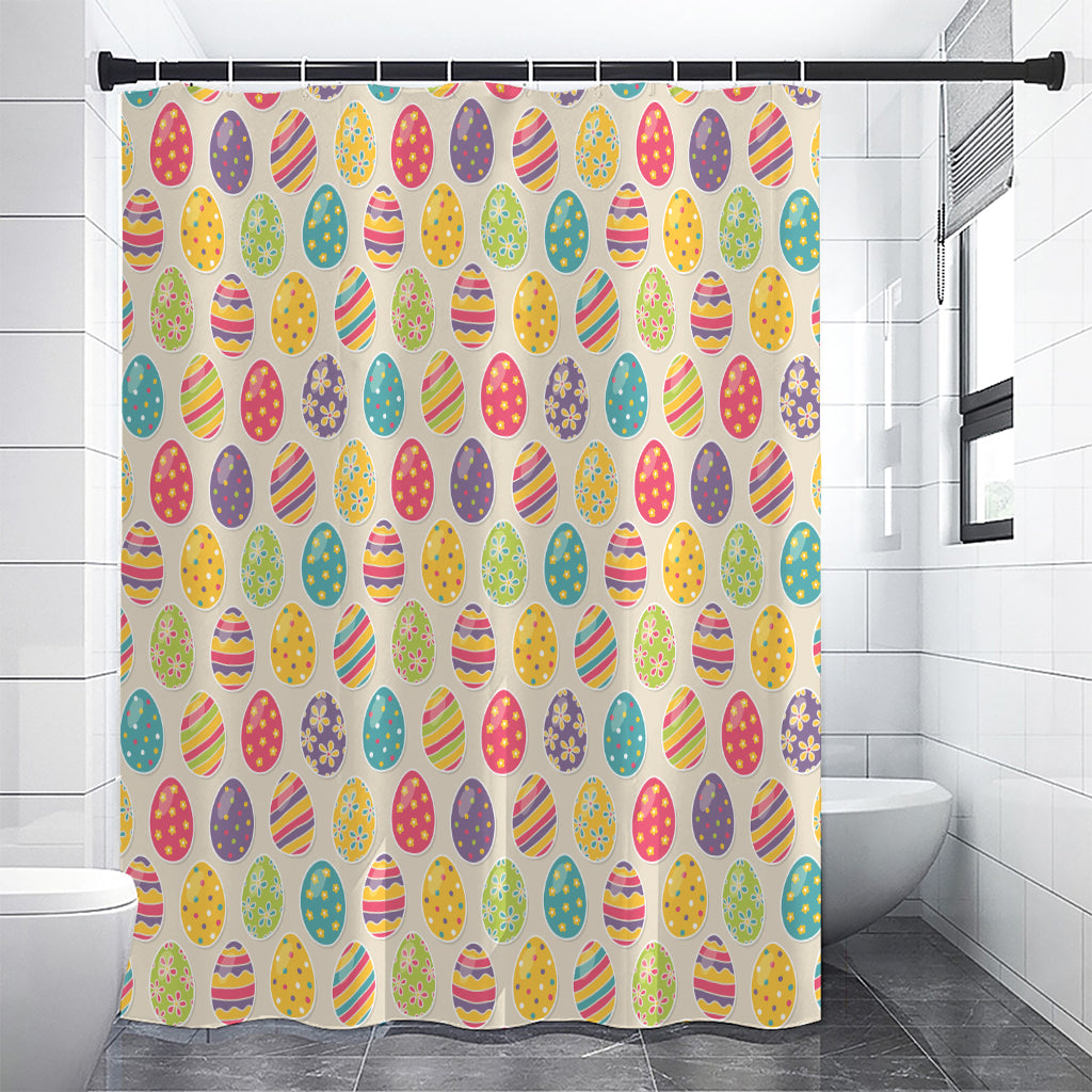Colorful Cute Easter Eggs Pattern Print Shower Curtain