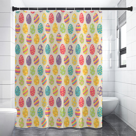 Colorful Cute Easter Eggs Pattern Print Shower Curtain