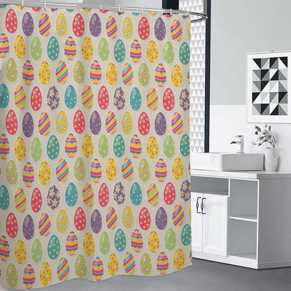 Colorful Cute Easter Eggs Pattern Print Shower Curtain