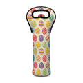 Colorful Cute Easter Eggs Pattern Print Single Neoprene Wine Tote