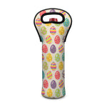 Colorful Cute Easter Eggs Pattern Print Single Neoprene Wine Tote