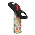 Colorful Cute Easter Eggs Pattern Print Single Neoprene Wine Tote