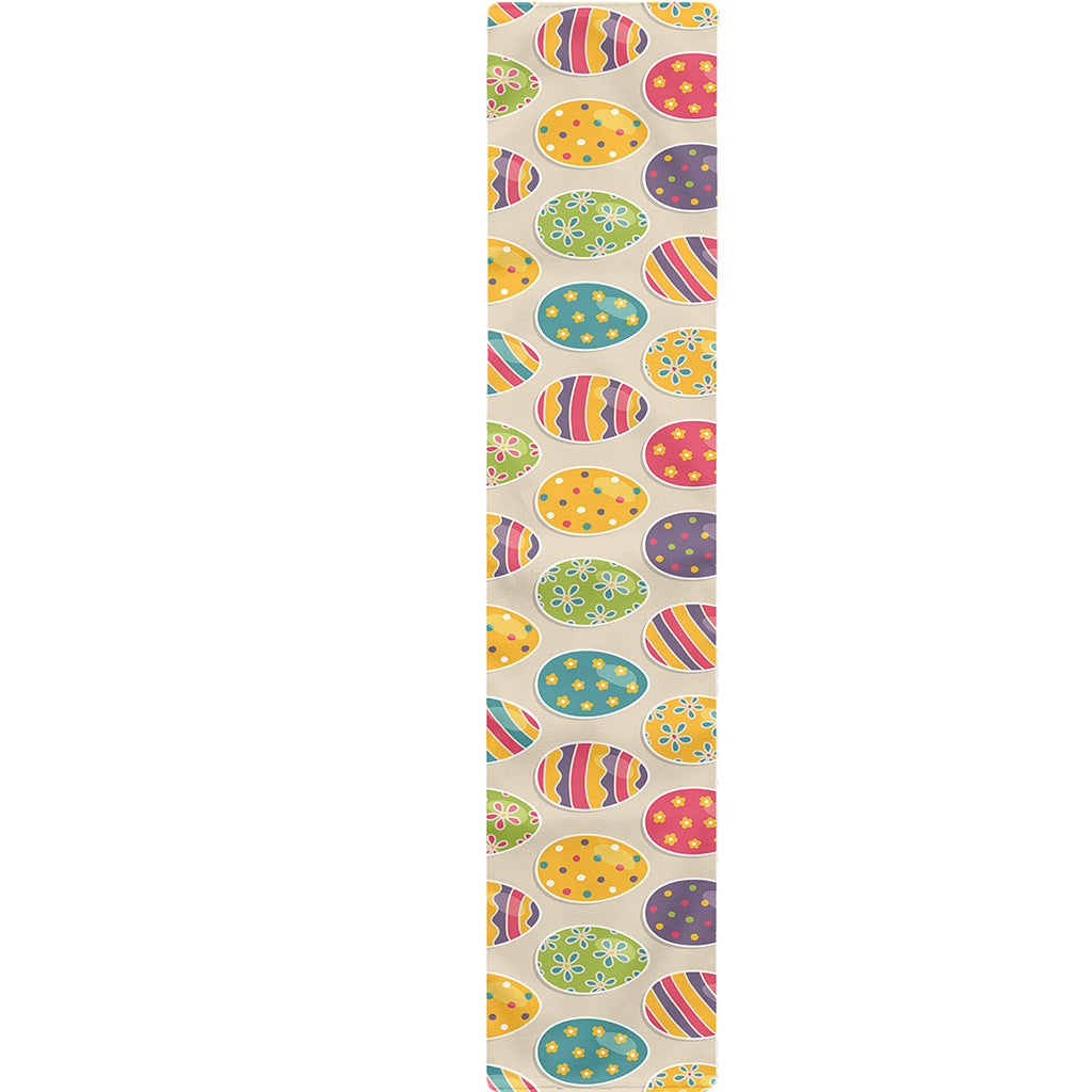 Colorful Cute Easter Eggs Pattern Print Table Runner