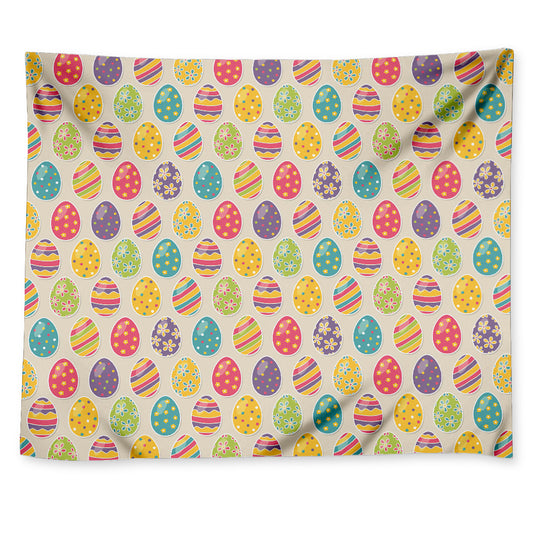 Colorful Cute Easter Eggs Pattern Print Tapestry