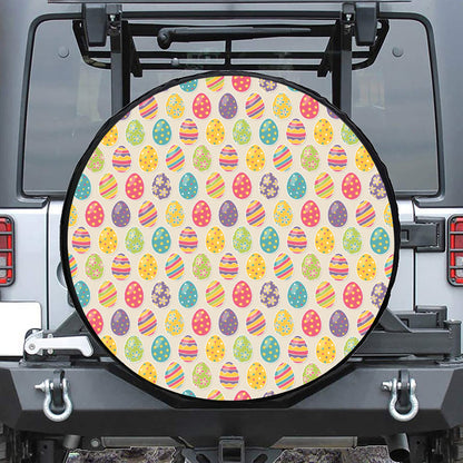 Colorful Cute Easter Eggs Pattern Print Tire Cover