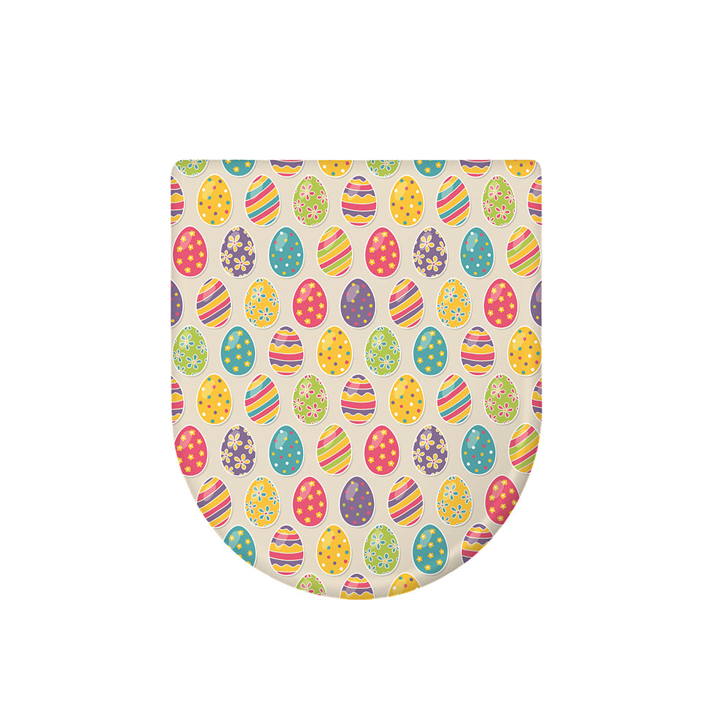 Colorful Cute Easter Eggs Pattern Print Toilet Lid Cover