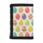 Colorful Cute Easter Eggs Pattern Print Trifold Wallet