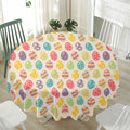 Colorful Cute Easter Eggs Pattern Print Waterproof Round Tablecloth