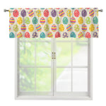 Colorful Cute Easter Eggs Pattern Print Window Valance