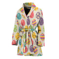 Colorful Cute Easter Eggs Pattern Print Women's Bathrobe