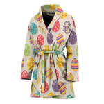 Colorful Cute Easter Eggs Pattern Print Women's Bathrobe