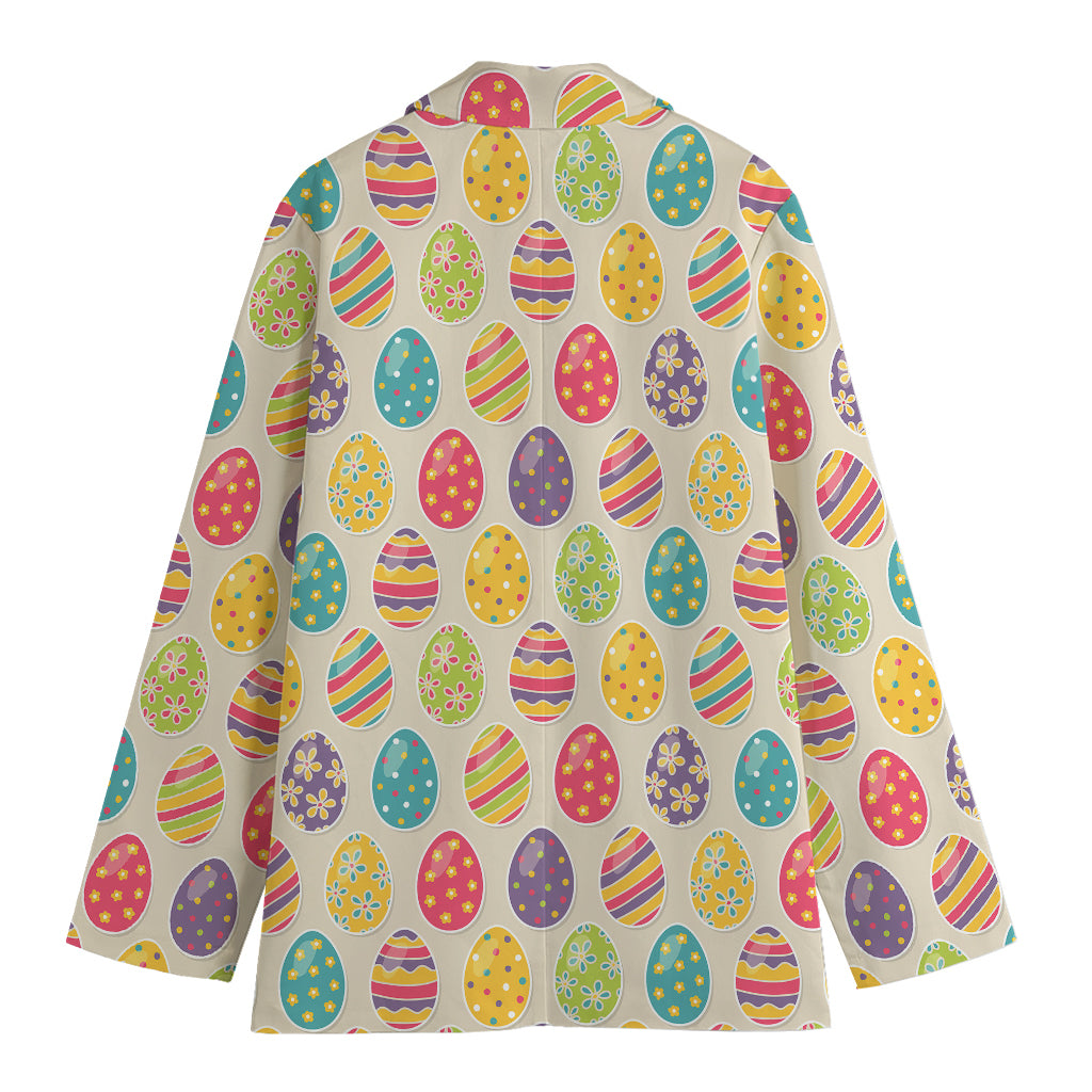 Colorful Cute Easter Eggs Pattern Print Women's Blazer