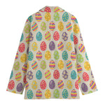 Colorful Cute Easter Eggs Pattern Print Women's Cotton Blazer