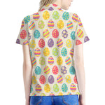 Colorful Cute Easter Eggs Pattern Print Women's Polo Shirt
