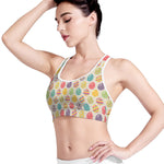 Colorful Cute Easter Eggs Pattern Print Women's Sports Bra
