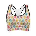 Colorful Cute Easter Eggs Pattern Print Women's Sports Bra