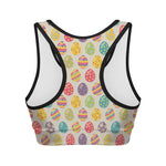 Colorful Cute Easter Eggs Pattern Print Women's Sports Bra