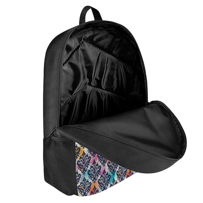 Colorful Damask Pattern Print 17 Inch Backpack