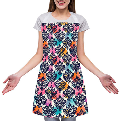 Colorful Damask Pattern Print Adjustable Apron