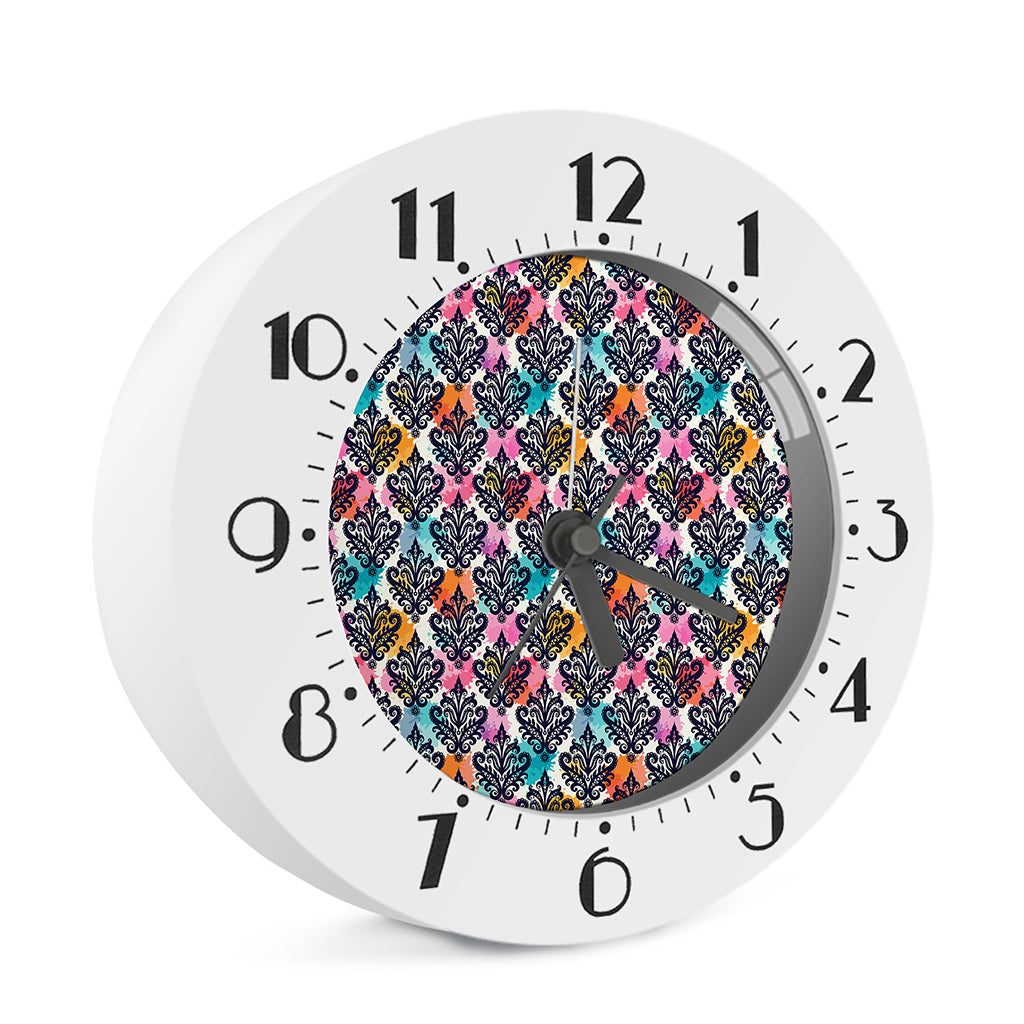 Colorful Damask Pattern Print Alarm Clock