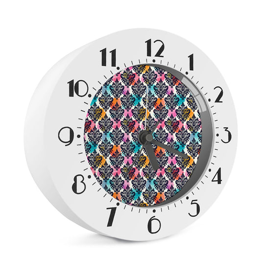 Colorful Damask Pattern Print Alarm Clock