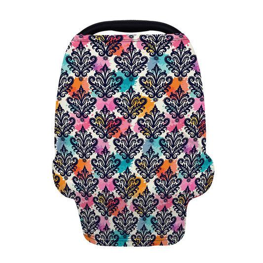 Colorful Damask Pattern Print Baby Seat Cover