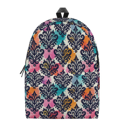 Colorful Damask Pattern Print Backpack