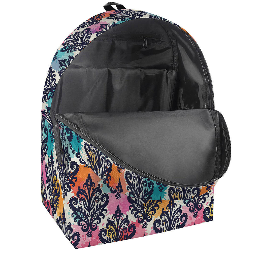 Colorful Damask Pattern Print Backpack