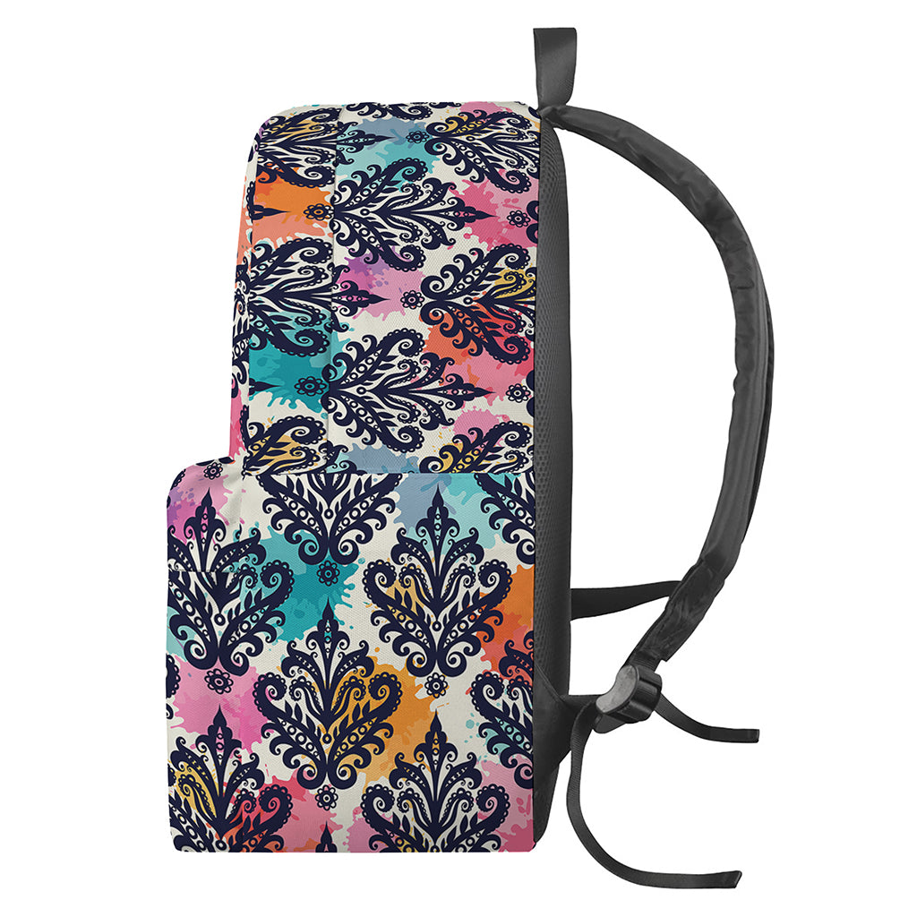 Colorful Damask Pattern Print Backpack