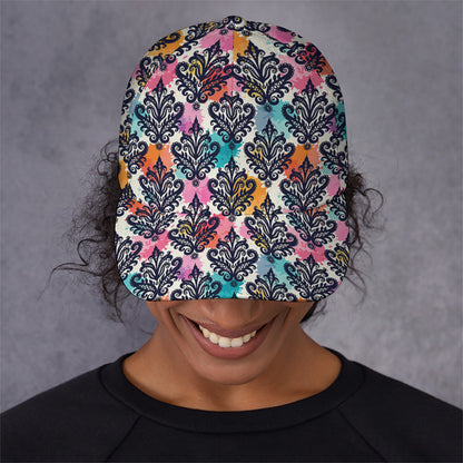 Colorful Damask Pattern Print Baseball Cap