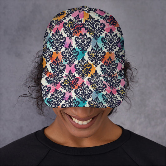 Colorful Damask Pattern Print Baseball Cap
