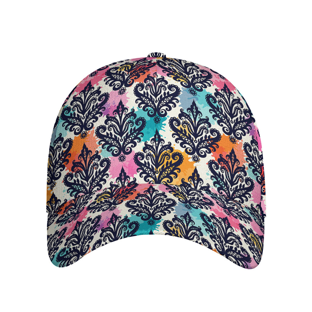 Colorful Damask Pattern Print Baseball Cap