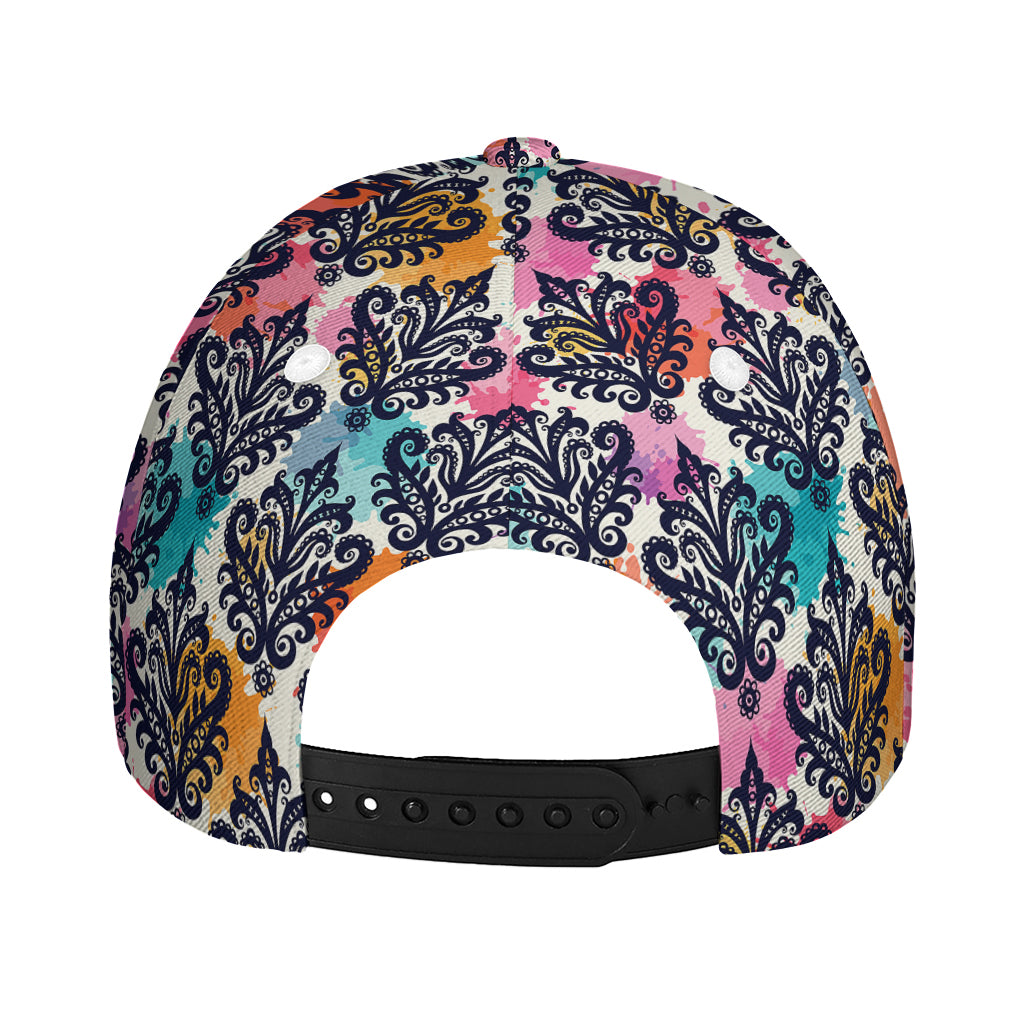 Colorful Damask Pattern Print Baseball Cap