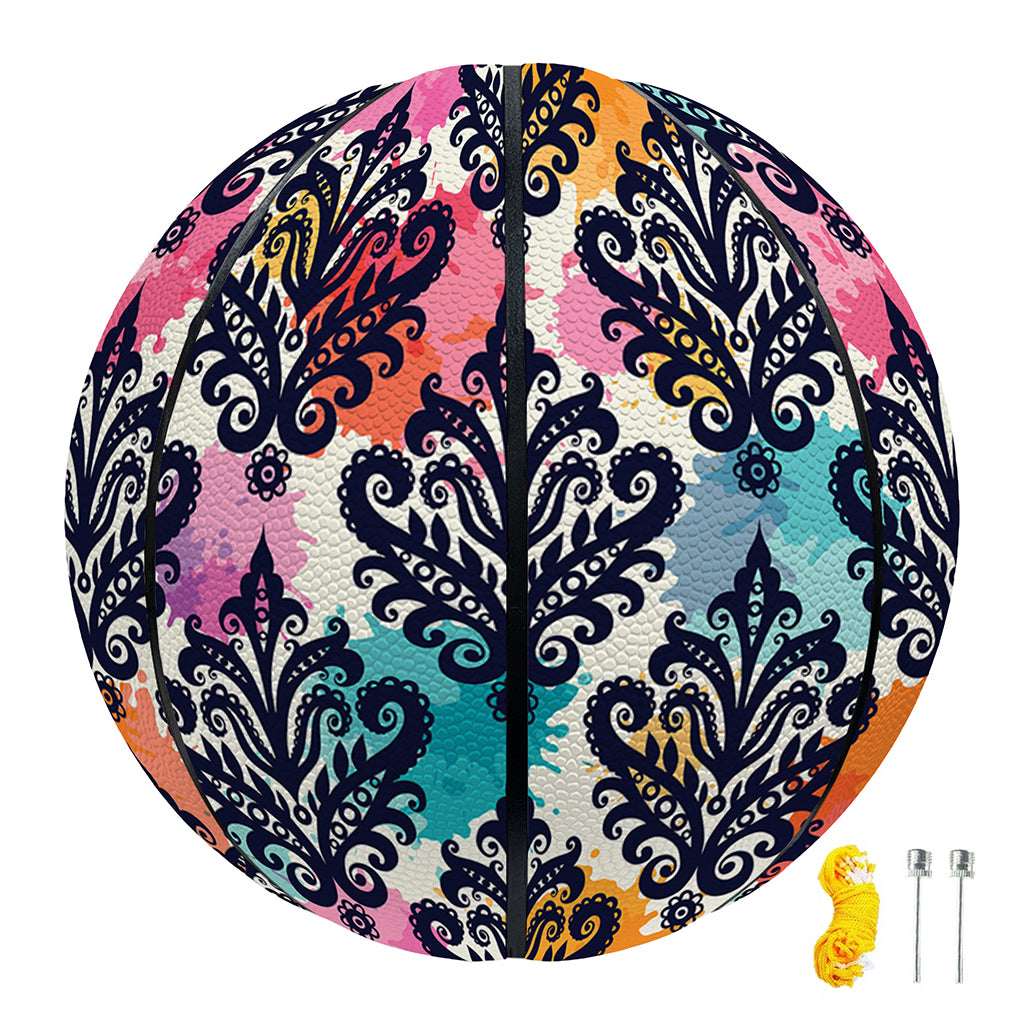 Colorful Damask Pattern Print Basketball