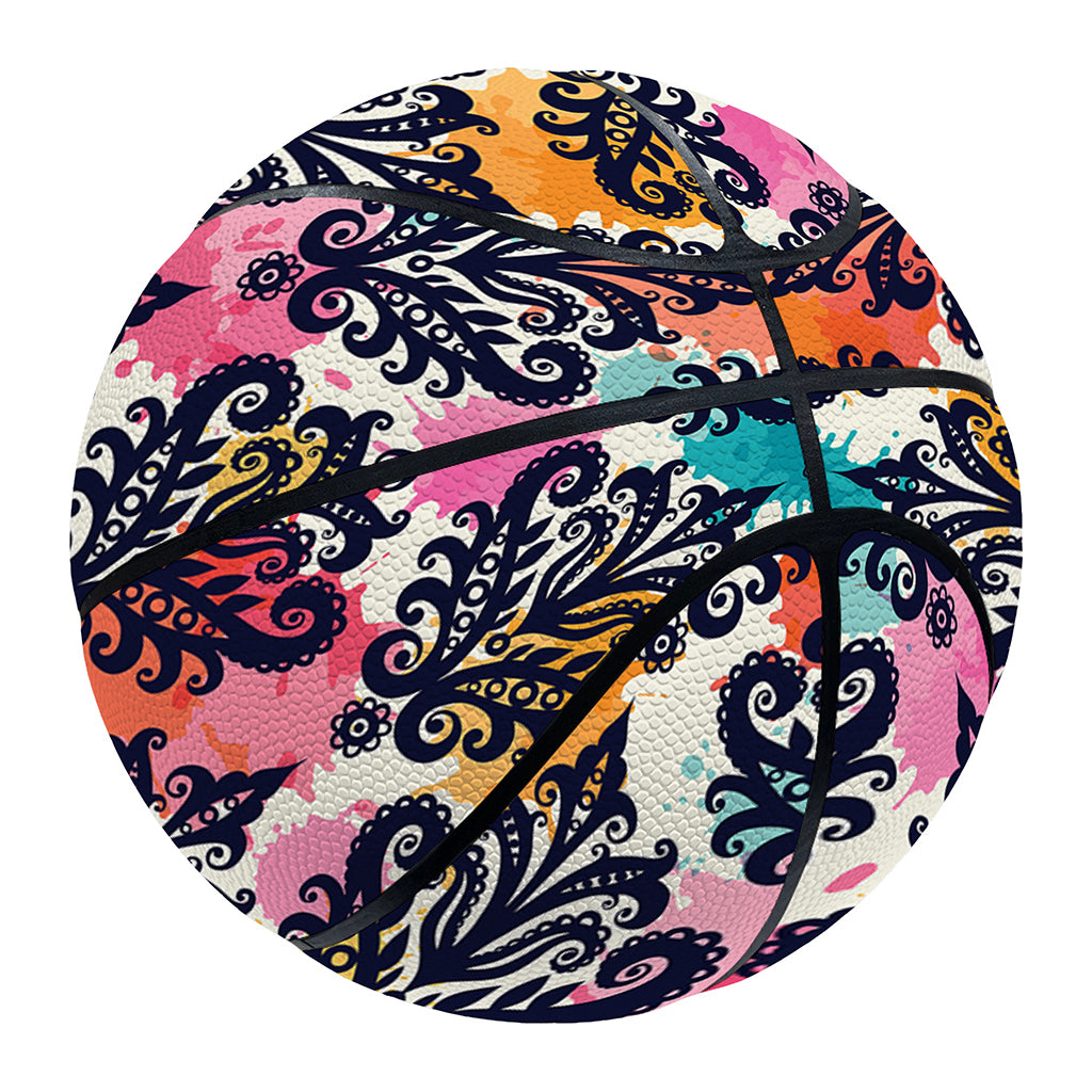 Colorful Damask Pattern Print Basketball