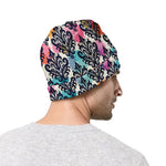 Colorful Damask Pattern Print Beanie
