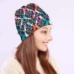 Colorful Damask Pattern Print Beanie