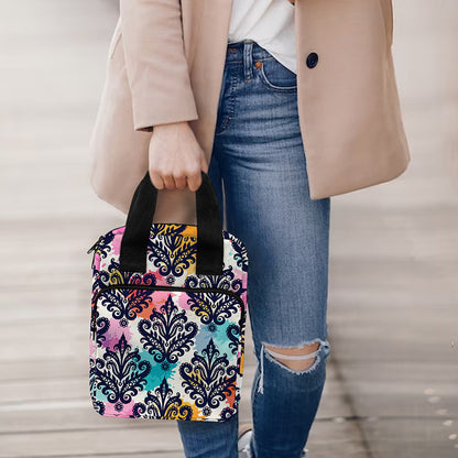 Colorful Damask Pattern Print Bible Tote Bag