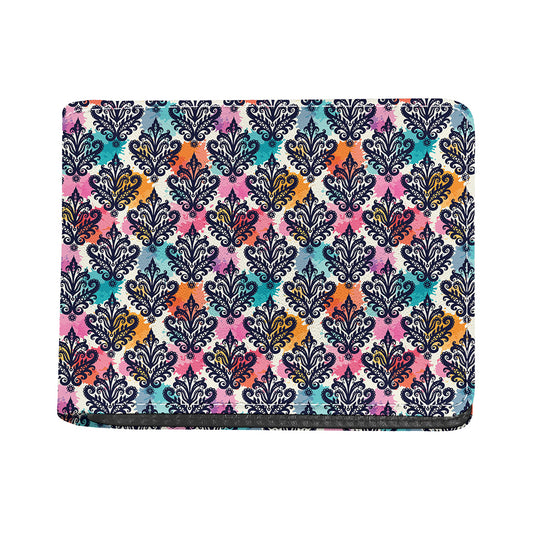 Colorful Damask Pattern Print Bifold Wallet