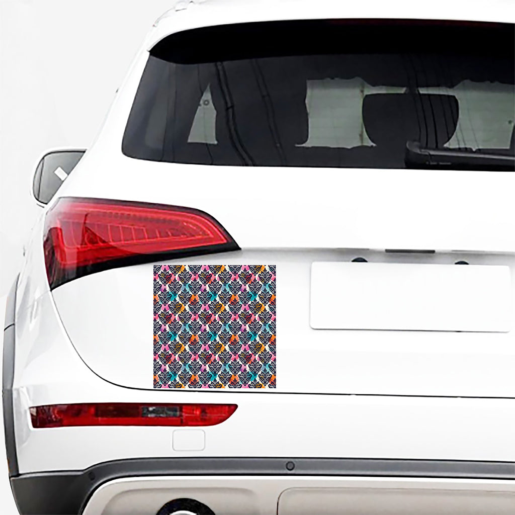 Colorful Damask Pattern Print Car Sticker