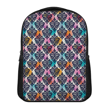 Colorful Damask Pattern Print Casual Backpack