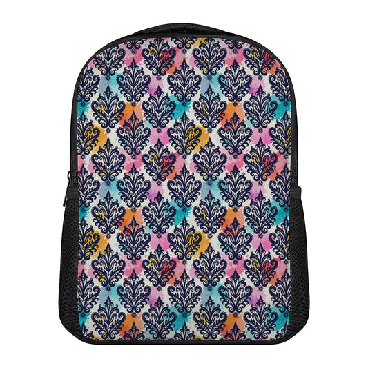 Colorful Damask Pattern Print Casual Backpack