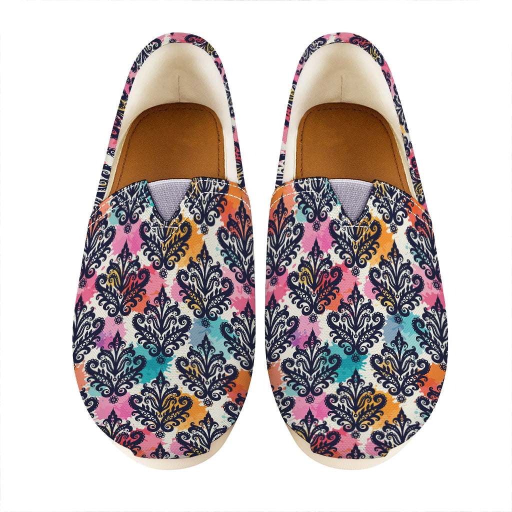 Colorful Damask Pattern Print Casual Shoes