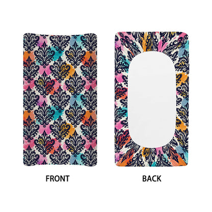 Colorful Damask Pattern Print Changing Pad Cover