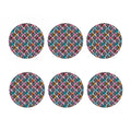Colorful Damask Pattern Print Coaster Set