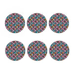 Colorful Damask Pattern Print Coaster Set
