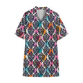 Colorful Damask Pattern Print Cotton Hawaiian Shirt